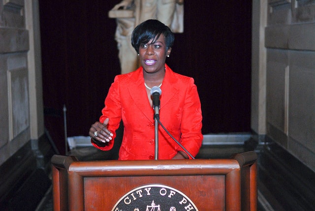 Councilwoman Cherelle Parker speaks during an event