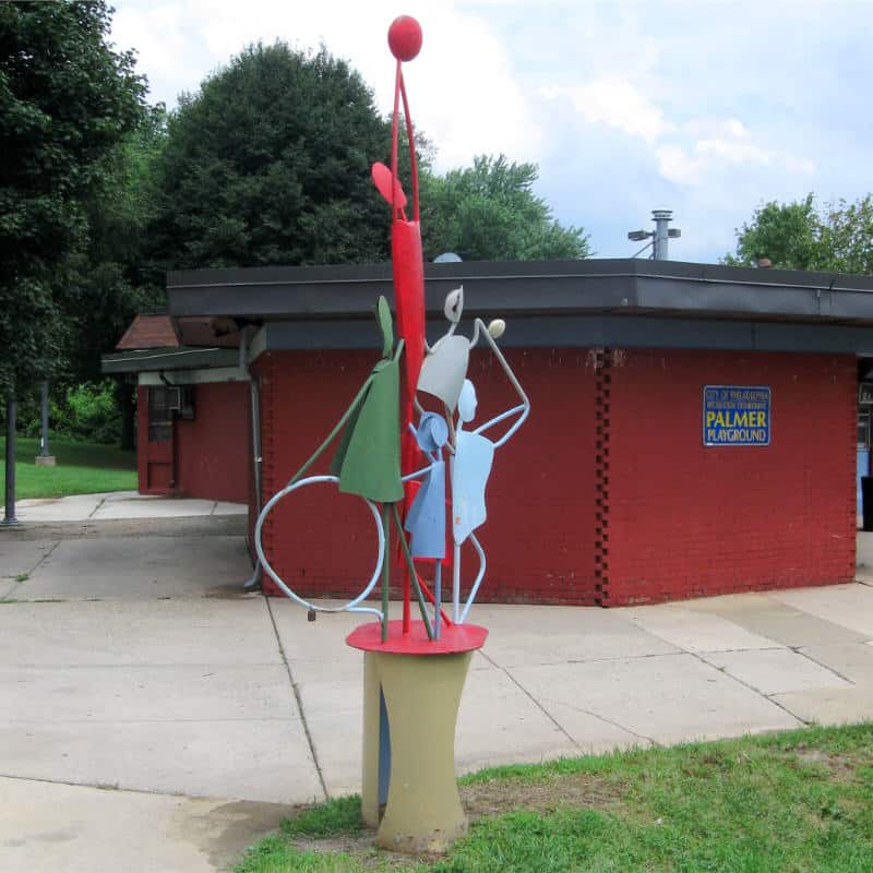 Metal sculpture at the Palmer Playground