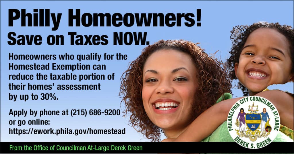 COUNCILMAN DEREK GREEN REMINDS PHILADELPHIA HOMEOWNERS TO APPLY FOR THE