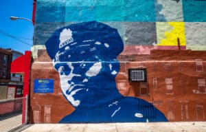 The community mural honoring Sergeant Robert Wilson