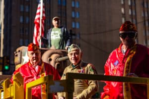 Veterans participating in the Veterans' day parade