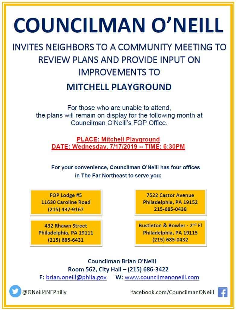 Mitchell Playground renovations meeting