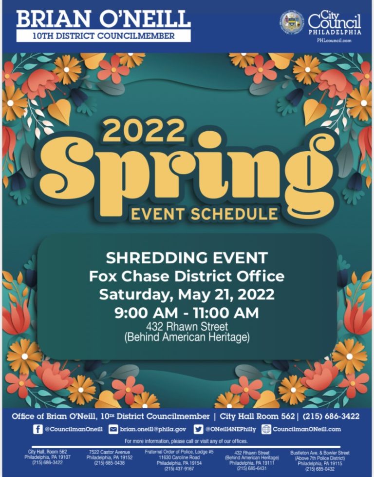 COUNCILMAN BRIAN O’NEILL TO HOLD A SECURE SHREDDING EVENT