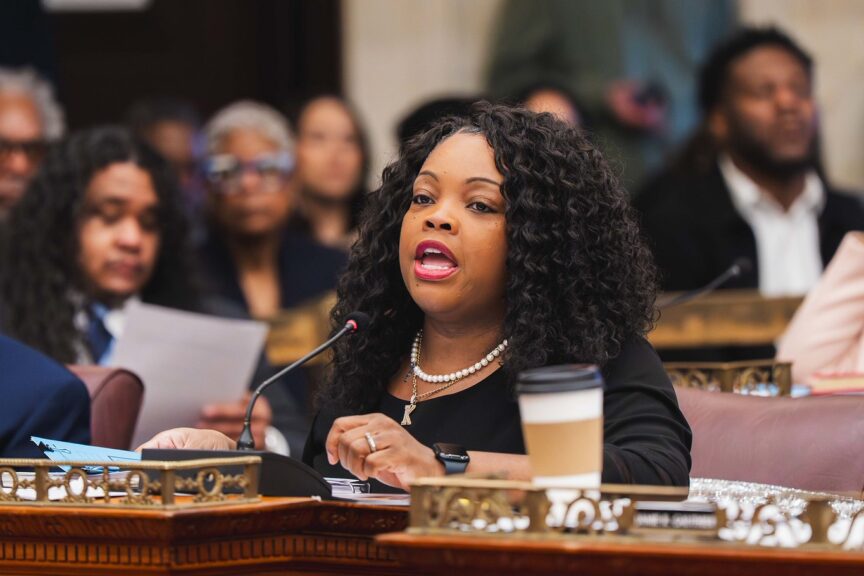Katherine Gilmore Councilmember Richardson speaking at her desk 3/5/26